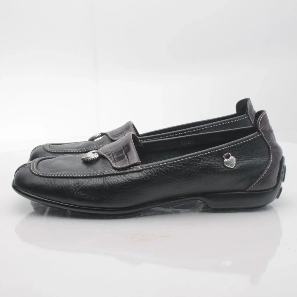 Brighton URSA Black Leather Elegant Driving Shoes Loafers 8.5N - Picture 7 of 16